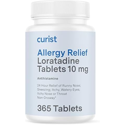 Curist Loratadine 10mg 365 Count - All Day Non Drowsy Allergy Medicine - 24 Hour Antihistamine Tablets for Runny Nose, Itchy Eyes, & Sneezing - Indoor & Outdoor Allergy Medicine for Adults Cover