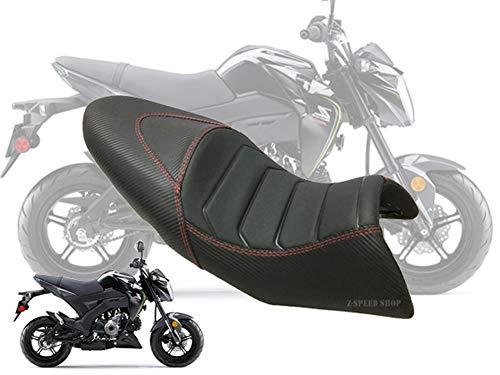 Kawasaki Z125 Seat Custom Carbon Red Stitching For Kawasaki Z125 2013-2019 And Z125 Pro All Model