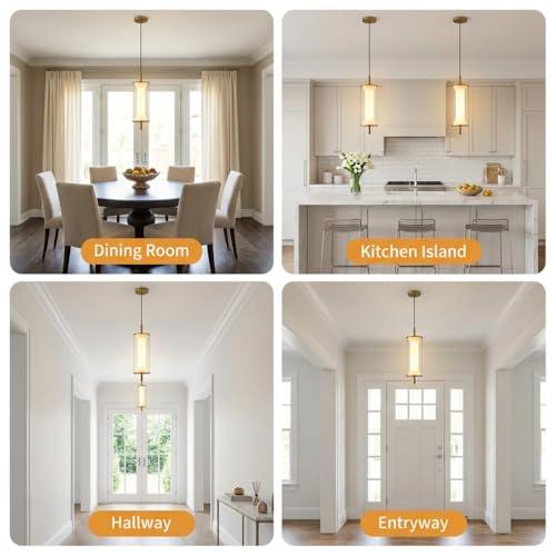 Image of Pendant Light 3-Color CCT (Warm + Natural + Cold White) Metal Acrylic Hanging Lamp for Bedroom Living Room Dining Table Ceiling