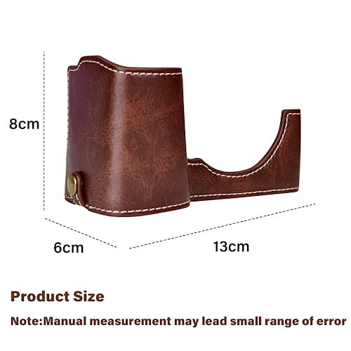 Rieibi ZV-E1 Camera Case, PU Leather Camera Half Case Compatible for Sony ZV-E1, ZVE1,Coffee - Image 3