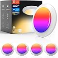 Lumary 15W Smart LED Flush Mount Disk Lights 5/6 Inch, RGBWW WiFi Recessed Surface Mount Ceiling Lights, Color Changing 2700-6500K Downlight, Compatible with Alexa/Google Assistant-ETL Listed(4 Pack)