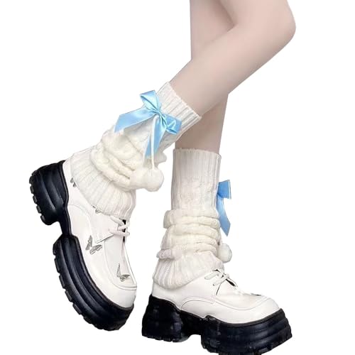 Kawaii Leg Warmers Y2K Cute Lolita Leg Warmers Japanese Harajuku Fashion Clothes Accessories Bow Knee High Socks