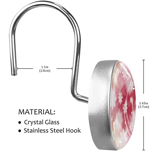 Crochets de rideau de douche en verre cristal blanc