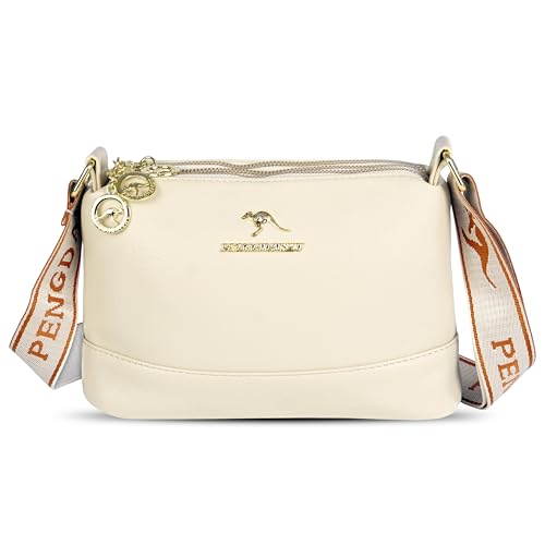 Image of Storite PU Leather Sling Bag, Crossbody Bag with Multi-Compartment for Women and Girls With Adjustable Shoulder Strap -(25x16x9 cm)