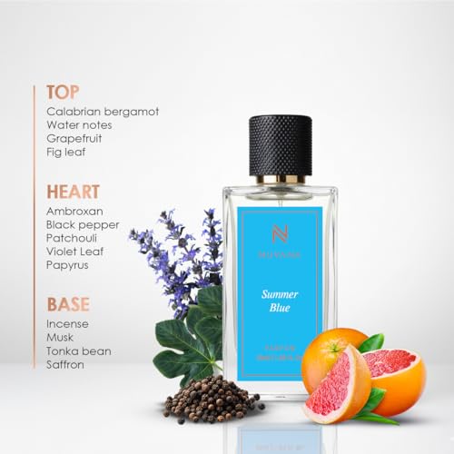 Image of Summer Blue Perfume 50ml for Men & Women | Fresh Aquatic Citrus Fragrance | Long Lasting Luxury Perfume Spray | Premium Oceanic Aromatic Scent for Office, Gym, Daily Wear & Summer Use