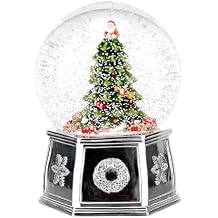 Spode Christmas Tree Winter Wonderland Snow Globe, Plays Soothing Music - Durable Dolomite, Personalized Collectible Great for Christmas, Weddings, Home Decor
