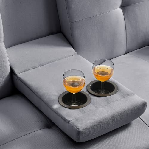 Anwickmak Convertible Folding Futon Sofa Bed, Fabric Linen Upholstered Modern Couch Loveseat Sleeper, Folding Daybed Guest Bed, Removable Armrests, 2 Cup Holders, Metal Legs (Gray) #TOP4