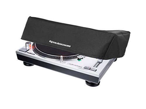 Turntable Dust Cover for RELOOP RP-1000/2000/4000/7000/8000 & Stanton ST.150/ST.100 / NUMARK NTX1000 / DENON DJ VL12 Prime [Water Resistant, Antistatic, Black Premium Fabric] by DigitalDeckCovers