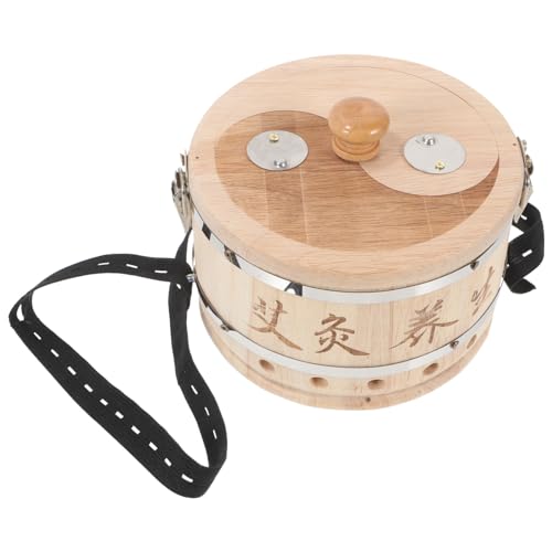 minkissy Portable Moxibustion Box Wooden Moxa Burner for Moxa Therapy Safe for Home Use Random Style