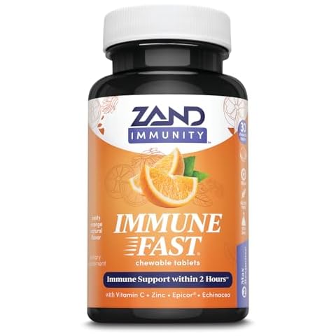 Zand Immune Fast Zesty Orange Chews | Boosts Immune Response & Cell Activity w/EpiCor*, Echinacea, 30 Tablets, 10 Serv. Cover