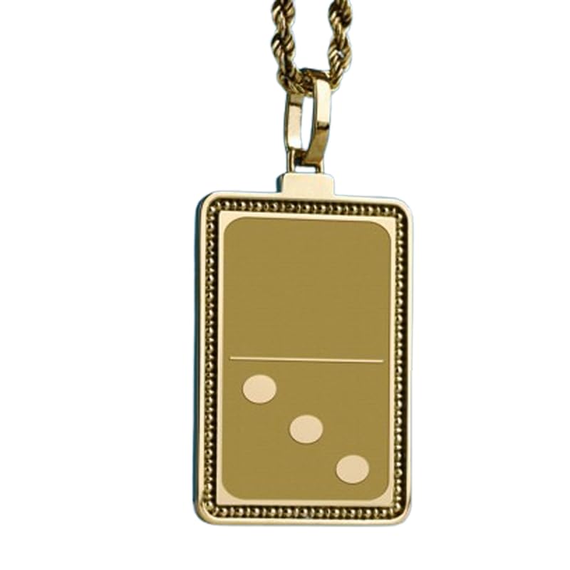 Collier pendentif en argent 925 gravure dominos fait main d'exception