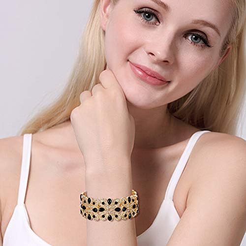 EVER FAITH Women's Crystal Elegant Wedding Knot Tear Drop Elastic Stretch Bracelet - Image 2