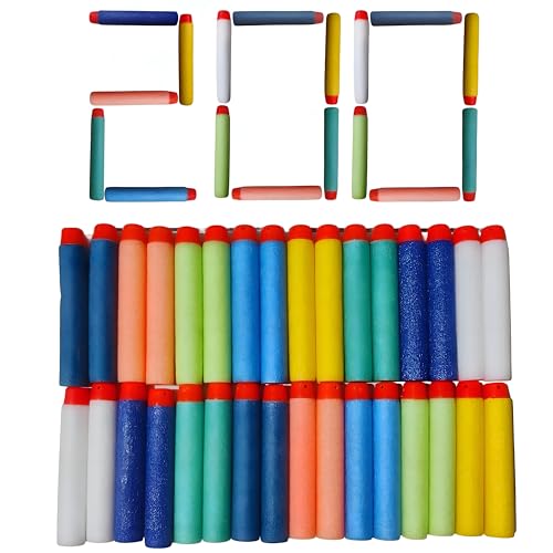Image of VERAT Hollow Out Soft Foam Refill Darts for N-Strike Elite Series Blasters Soft Foam Refill Darts for Nerf N-Strike Elite Hollow Safe & Durable Darts Premium Foam Bullets(Multicolor, Pack of 200)