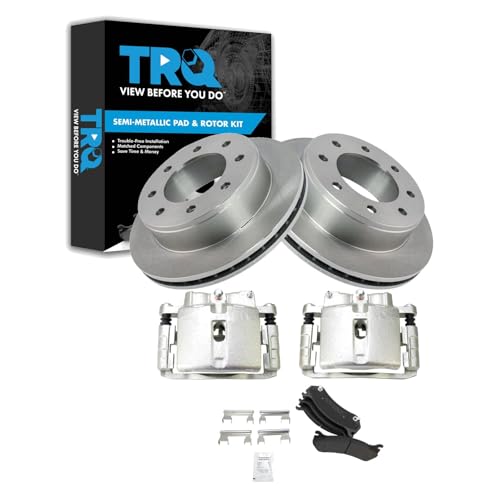 Image of TRQ Rear Brake Pad & Rotor Kit Compatible with 1999-2007 Chevrolet 99-07 GMC 03-09 Hummer
