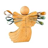 👼 GLÜCKSENGEL GELDGESCHENK: Die Flügel der Holzengel Figur eignen sich perfekt zum Verstauen von gefalteten Geldscheinen oder Gutscheinen, womit der Deko Engel mit Gravur zu einem einzigartigen Geldgeschenk zur Hochzeit