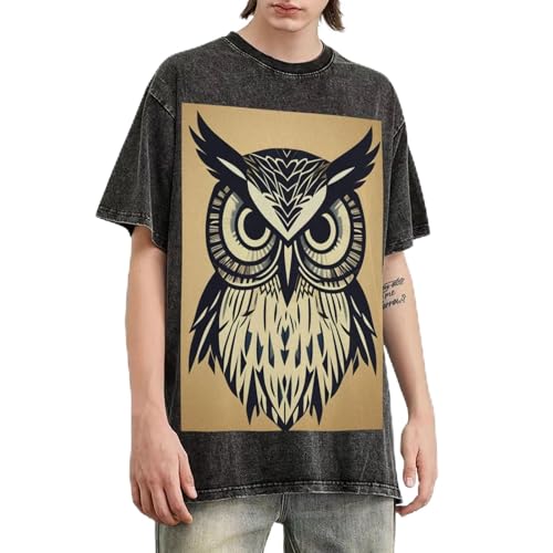 T-shirt homme hibou mignon coupe ample pour un style streetwear décontracté