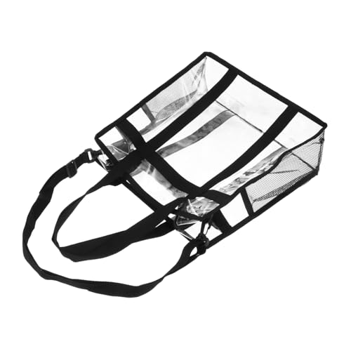 LIGIGWASH Paquet à Bandoulière Transparent Étanche En Pvc Pour Rangement De Disques Vinyles Unisexe Paquet Multifonction Usage Quotidien Voyage Fermeture Éclair Noir