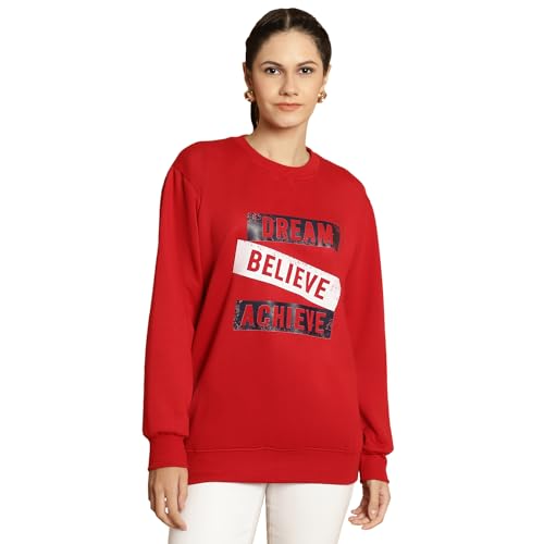 Image of Mack Jonney Printed Round Neck Cotton Fleece Sweatshirt for Women (Pack of 2)-MACK51199
