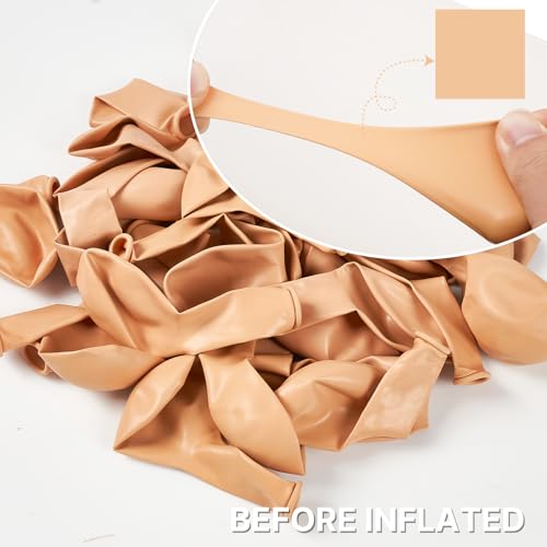 Image of PartyWoo Apricot Balloons, 100 Pcs, Different Sizes Pack, Perfect for Birthday, Baby Shower, Wedding Decorations