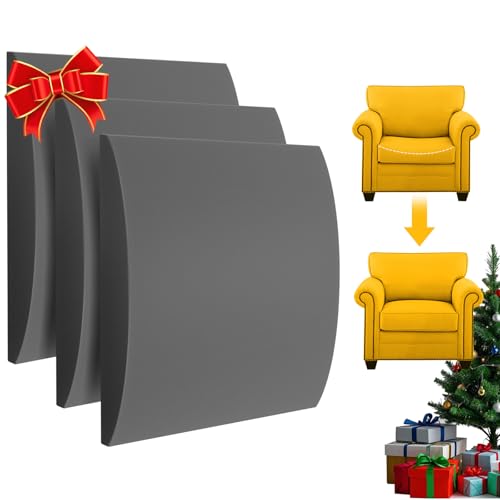 MYLIFESION Couch Cushion Support for Sagging Seat Sofa Couch Supports for Sagging Cushions Curved High Density Foam Grey Pack of 3