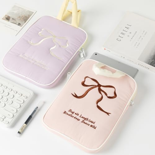 Funda para laptop rosa con lazo bordado 13 pulgadas miniatura 5