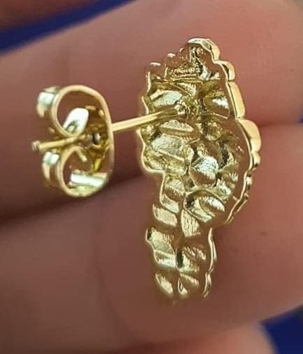 Gold Plated Nugget Stud Earrings for Everyday Wear - Image 4