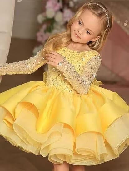 Flower Girl Dresses for Wedding Satin Ruffles Princess Pageant Dress Tulle Girls Prom Dress4