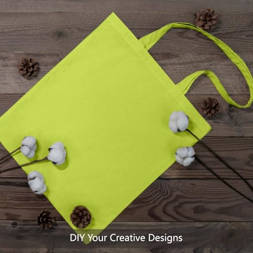 Image of TOPDesign 6-Pack Economical 16 inchx15 inch Apple Green Cotton Tote Bag, Lightweight Medium Reusable Grocery Shopping Cloth Bags, Suitable for DIY, Advertising, Promotion, Gift, Activity