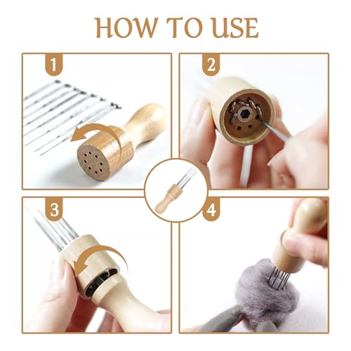 Redamancy 36Pcs Wool Felting Needle Tools, 3 Sizes Felting Needles Kit with Wooden Handle, Ideal for Beginners or Professionals - Image 3