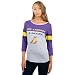 NBA Los Angeles Lakers Women's T-Shirt Raglan Baseball 3/4 Long Sleeve Tee Shirt, X-Large, Purple