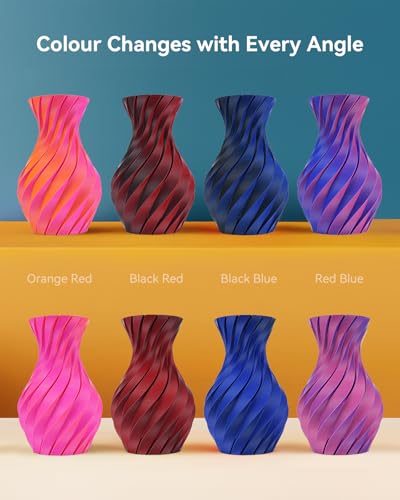 Image of SUNLU Dual Color Matte PLA Filament 1.75mm, 1KG (2.2LBS), Red Blue | Smooth Matte Finish, Less Brittle, Dual Color Appearance from Different Angles, 3D Printer Filament