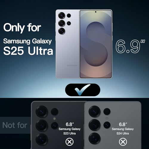 Image of JETech Cover Case for Samsung Galaxy S25 Ultra 5G, Non-Yellowing Shockproof Bumper Protective Phone Cover, Anti-Scratch Hard PC Back (Titanium Silverblue)