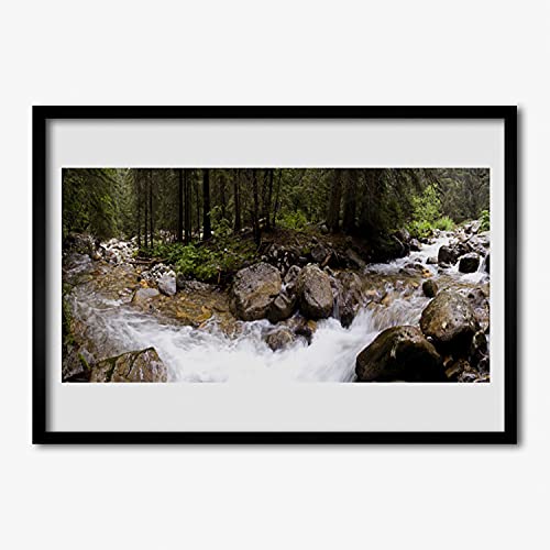 Affiche encadrée 70x50 cm pour habiller un mur vide photo paysage rivière Las