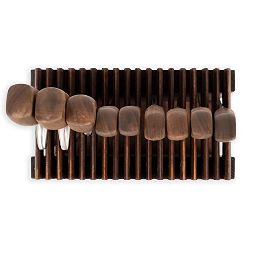 Rustic State Seki Wooden Universal Knife Holder Display Block Stand Without Knives Countertop Tabletop Organizer Storage Walnut #TOP3
