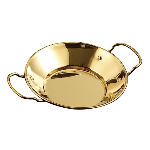 LIGIGWASH Cazuela de Cocina Inoxidable con Doble Asa Resistente al Calor Olla Multifuncional para Estofado Olla Seca y Cocina con Alcohol Antiadherente y Fácil de Limpiar para Uso Diario