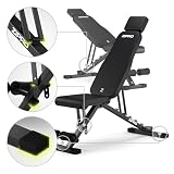 ZIPRO Ławka Treningowa Składana Regulowana Sprzęt Fitness Treningowy Udźwig 300 kg 7x Stopnie Regulacji - Wielofunkcyjna do Domowej Siłowni Mieszkania Home Gym Multi Trening - Grind Czarna