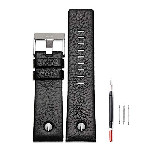 Diesel Watch Band Replacement Calfskin Leather Watch Strap with Tool 24mm 26mm 28mm Replacement for Diesel Watches Men