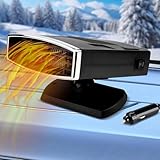 Bukbas 12V Autoheizung 150W, Heizung Auto, 2-in-1-Multifunktions Tragbarer Auto Heizlüfte, 360° Drehbasis Zusatzheizung, Auto Heizung Defroster für KFZ Wohnmobil LKW Wohnwagen, Auftauen und Entnebeln