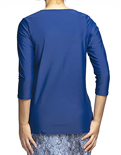 Woman Tznius Rash Guard 3/4 Sleeve Athletic for Swim, Tennis, Beach, Sports, UPF 50+ Sun Protection3
