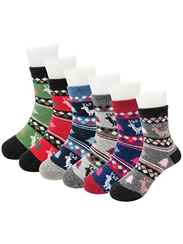 Wrapables Children's Thick Winter Warm Wool Socks (Set of 6)