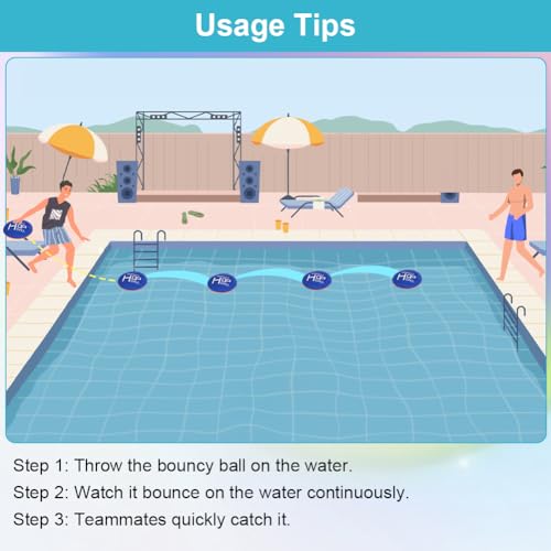 AMFUN 4 Stück Wasserball, Wasserhüpfball, Schnelltrocknender Lycra-Bezug Ball, Für Jugendliche und Erwachsene (Blue+Orange)