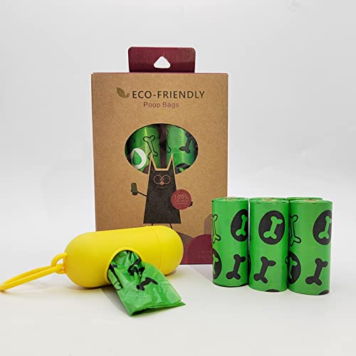 G.N.T disposable dog poop bags,Biodegradable Poop Bags for Dogs, Eco-Friendly,guaranteed to be leak-proof, 16 rolls per packï¼Œ15 dog poop bags per roll, Rolls with 1Free Dispenser, each dog poop bag size is 9 x 13 inches