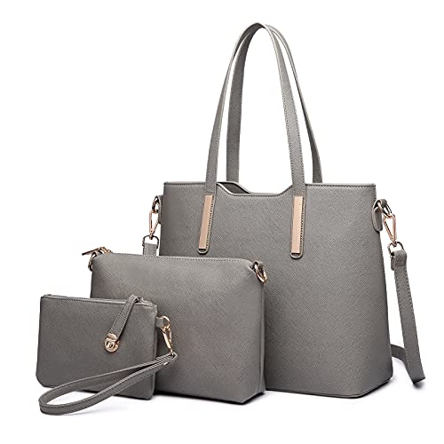 MULTIFUNZIONE - Borse da 3 pezzi (borsa + borsa a tracolla + borsa). Puoi usarli insieme o singolarmente. La lunga tracolla della borsa principale è staccabile e regolabile, soddisfando le tue esigenze di comfort, puoi usarla come borsa a mano o tracolla.