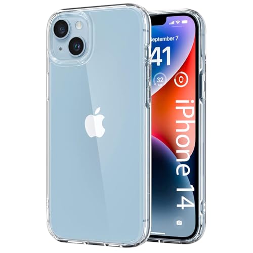 Image of KACA Clear Back Cover Case for Apple iPhone 14 |Case for iPhone 14|Shockproof Bumper TPU Protective Design|Apple iPhone 14 Back Cover- Transparent