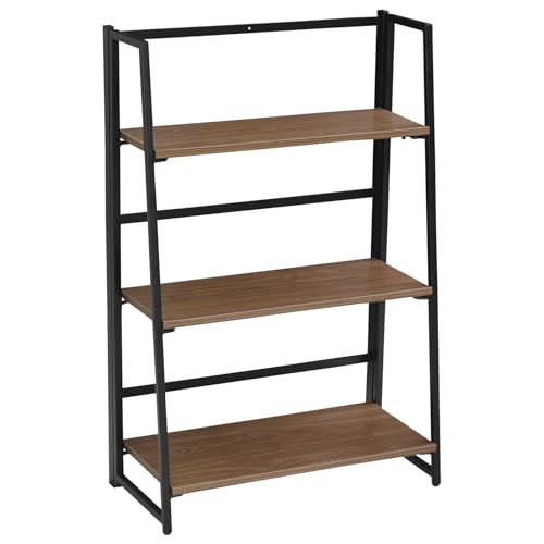 タマリビング(Tamaliving) 折りたたみラック 3段 ギミック 幅63cm ブラック/ブラウン ラック 収納 アイアン×木製 50006563