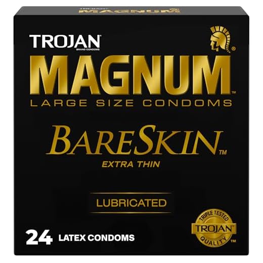 TROJAN Magnum BareSkin Premium Large Condoms, Comfortable and Smooth Lubricated Condoms for Men, America’s Number One Condom, 24 Count Value Pack