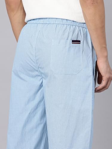 Image of Majestic Man Men's Pure Cotton Small Checks Lounge Pyjama | Comfort Fit | 3 Pockets | Front Zip Closure