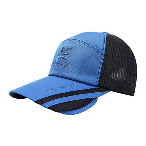 Image of Unisex Baseball Cap with Retractable Extended Brim UV Protection Mesh Sun Hat Summer Safari Fishing Camping Hat