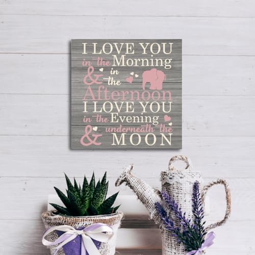 Suszdou TBMP228 Love Sign, Wood Plaque Table Art Sign 6.2 * 6.2Inch, Elephant Wood Sign For Nursery thumb #4
