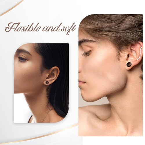 Uwiyo 20 Stück Silikon Flesh-Tunnel Set, 4-20mm Hollow Silikon Tunnel Plugs Ohrdehner Plug Ohr Expander Ohrplugs Flexible Stretching Expander Ohr Piercing Schmuck für Männer Frauen (Schwarz)
